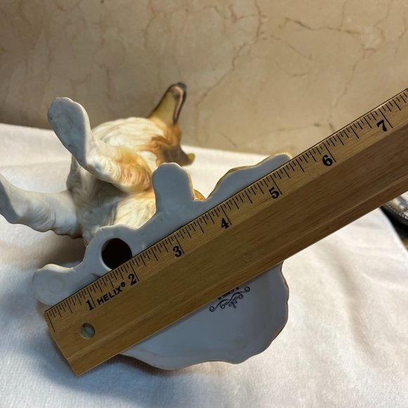 NWOT Collie statue with wood platform Masterpiece Porcelain by Homco 1986 - Picture 12 of 12